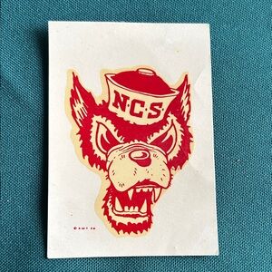 North Carolina State Wolfpack Vintage Decal- from 1970’s by Angelus